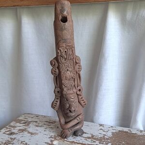 Vintage Clay Pottery Flute